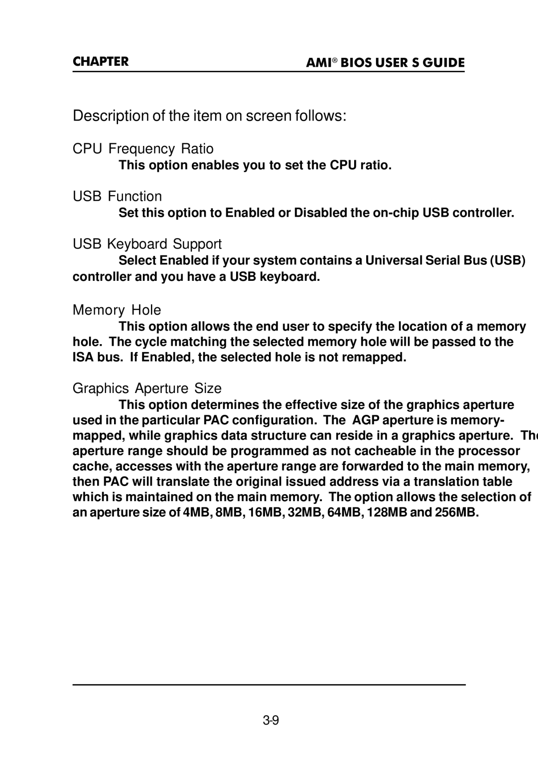 Premio Computer Premio Apollo/Shadowhawk Computer CPU Frequency Ratio, USB Function, USB Keyboard Support, Memory Hole 