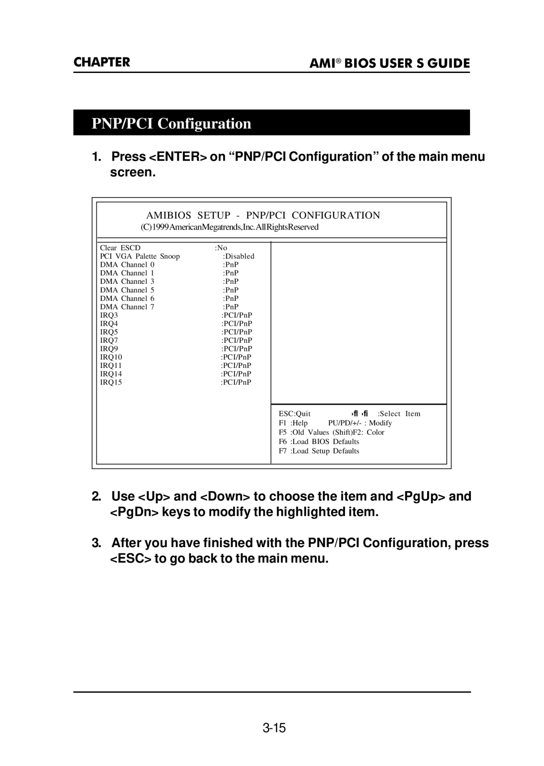 Premio Computer Premio Apollo/Shadowhawk Computer manual PNP/PCI Configuration 