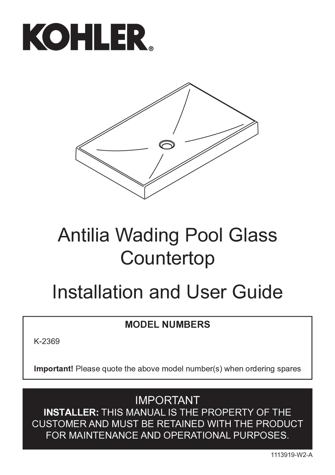 Premium Home Creations K-2369 manual Model Numbers 