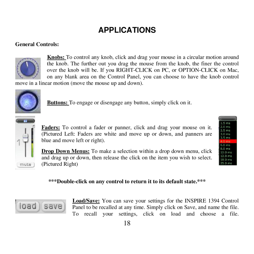 Presonus Audio electronic 1394 user manual General Controls 