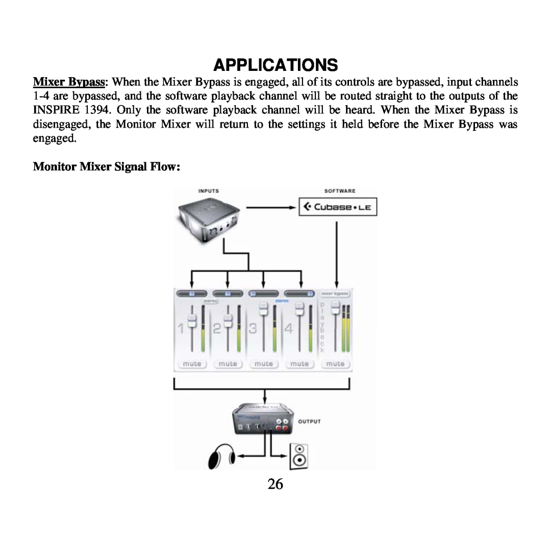 Presonus Audio electronic 1394 user manual Monitor Mixer Signal Flow, Applications 