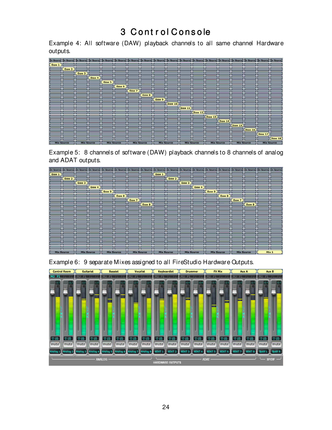 Presonus Audio electronic 26x26 FireWire Recording System user manual Control Console 