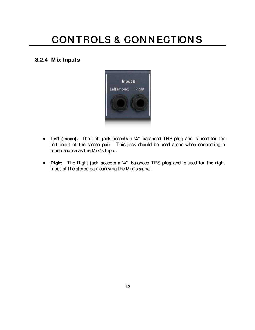 Presonus Audio electronic HP60 manual Mix Inputs, Controls & Connections 