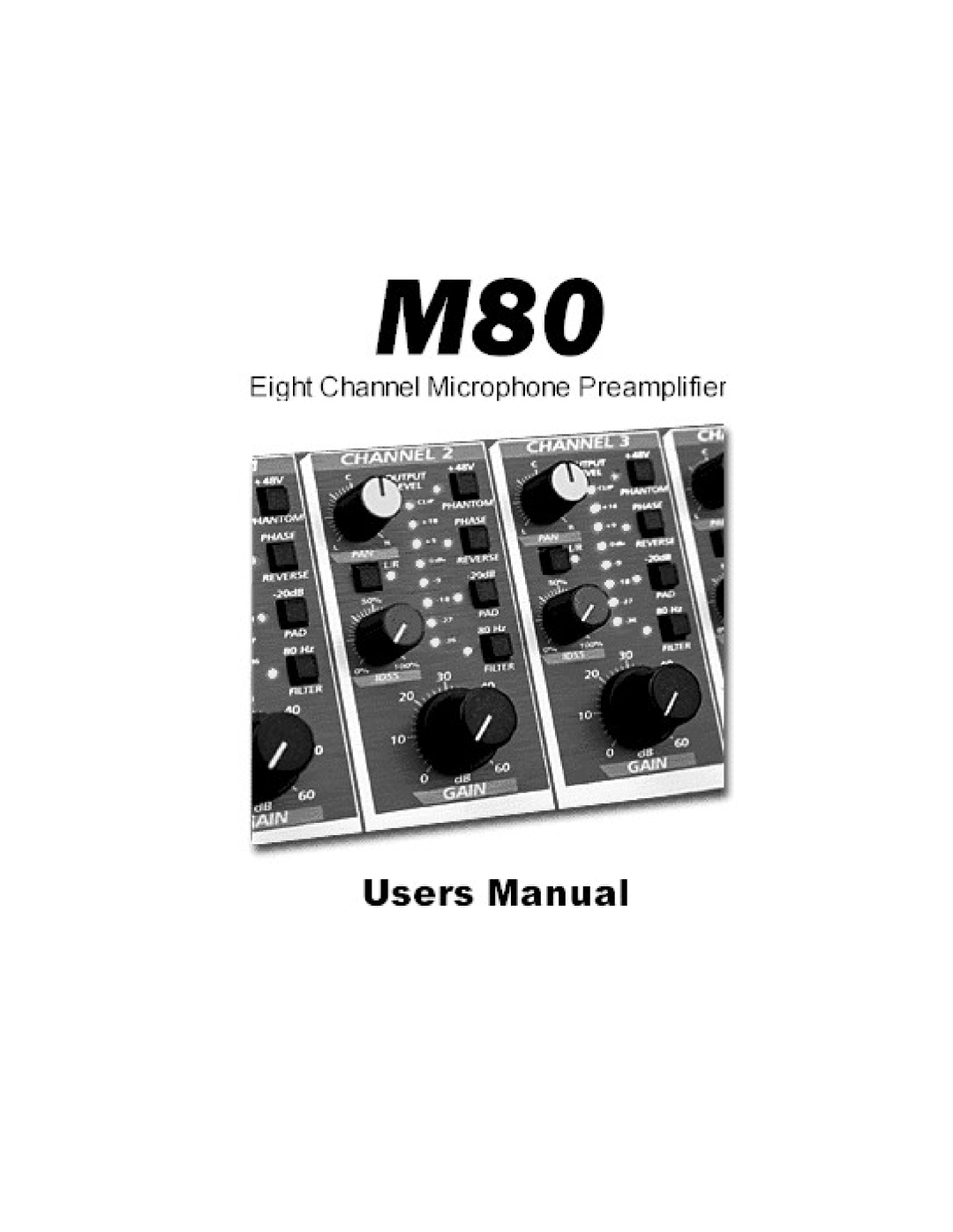 Presonus Audio electronic M80 manual 