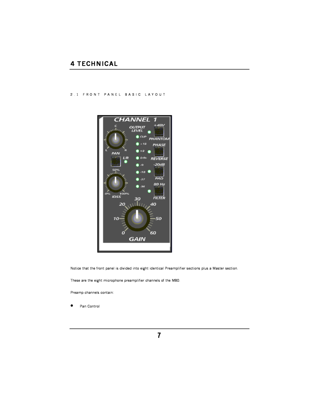 Presonus Audio electronic M80 manual Technical 
