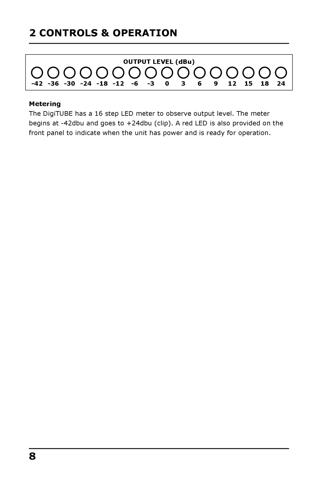 Presonus Audio electronic Single-Channel Tube user manual Metering 