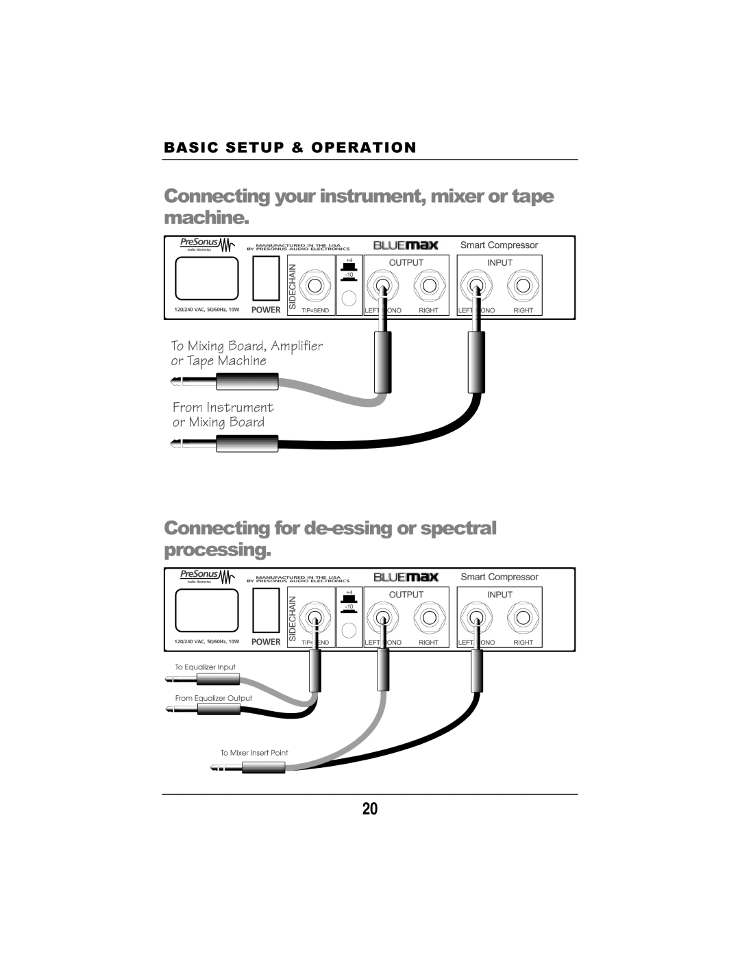 Presonus Audio electronic Smart Compressor manual Basicsetup&Operation 