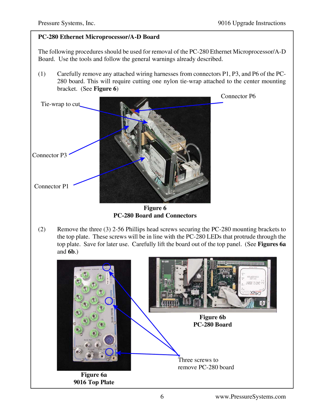 Pressure Systems 9016 manual PC-280 Ethernet Microprocessor/A-D Board, PC-280 Board and Connectors 