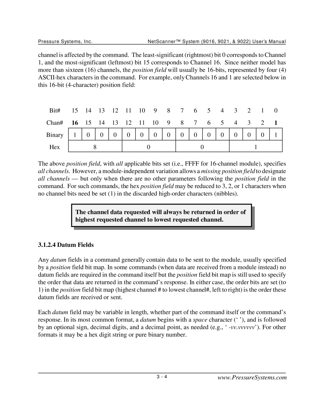 Pressure Systems 9022 user manual 