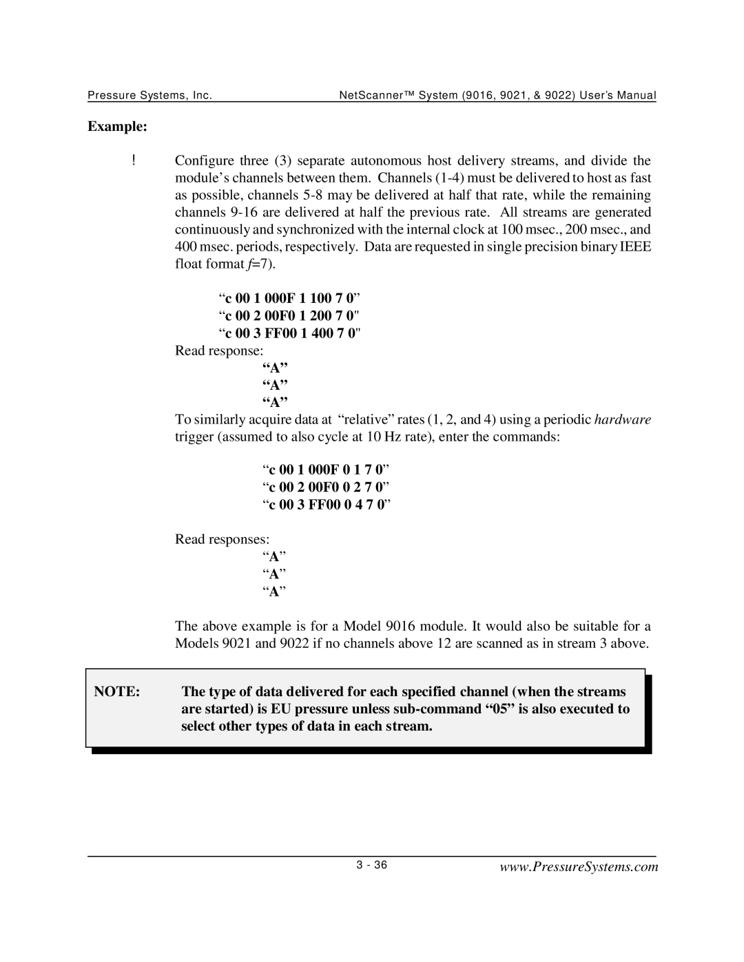 Pressure Systems 9022 00 1 000F 0 1 7 0 c 00 2 00F0 0 2 7 0 c 00 3 FF00 0 4 7, Select other types of data in each stream 