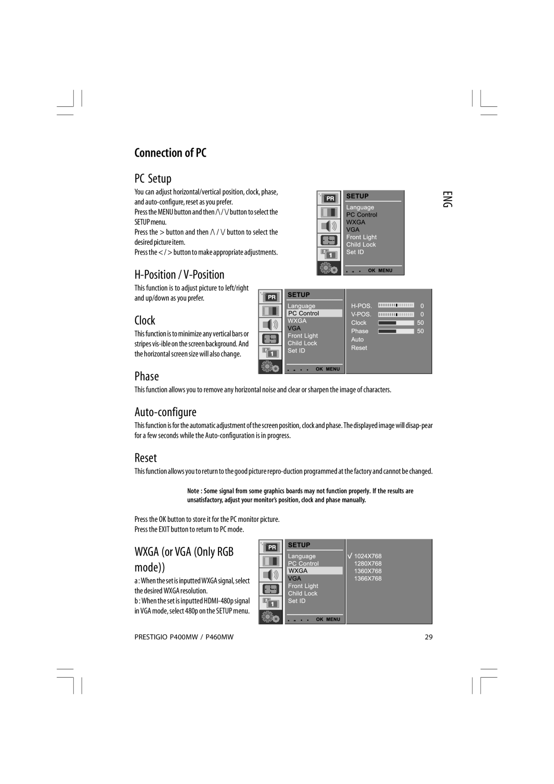 Prestigio P400MW, P460MW owner manual Connection of PC 