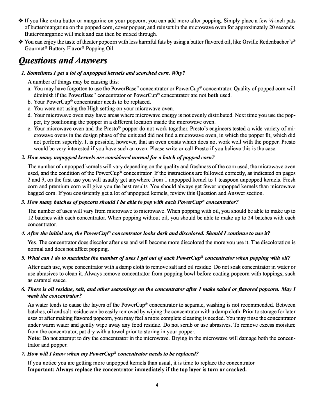 Presto 4830 manual Questions and Answers 