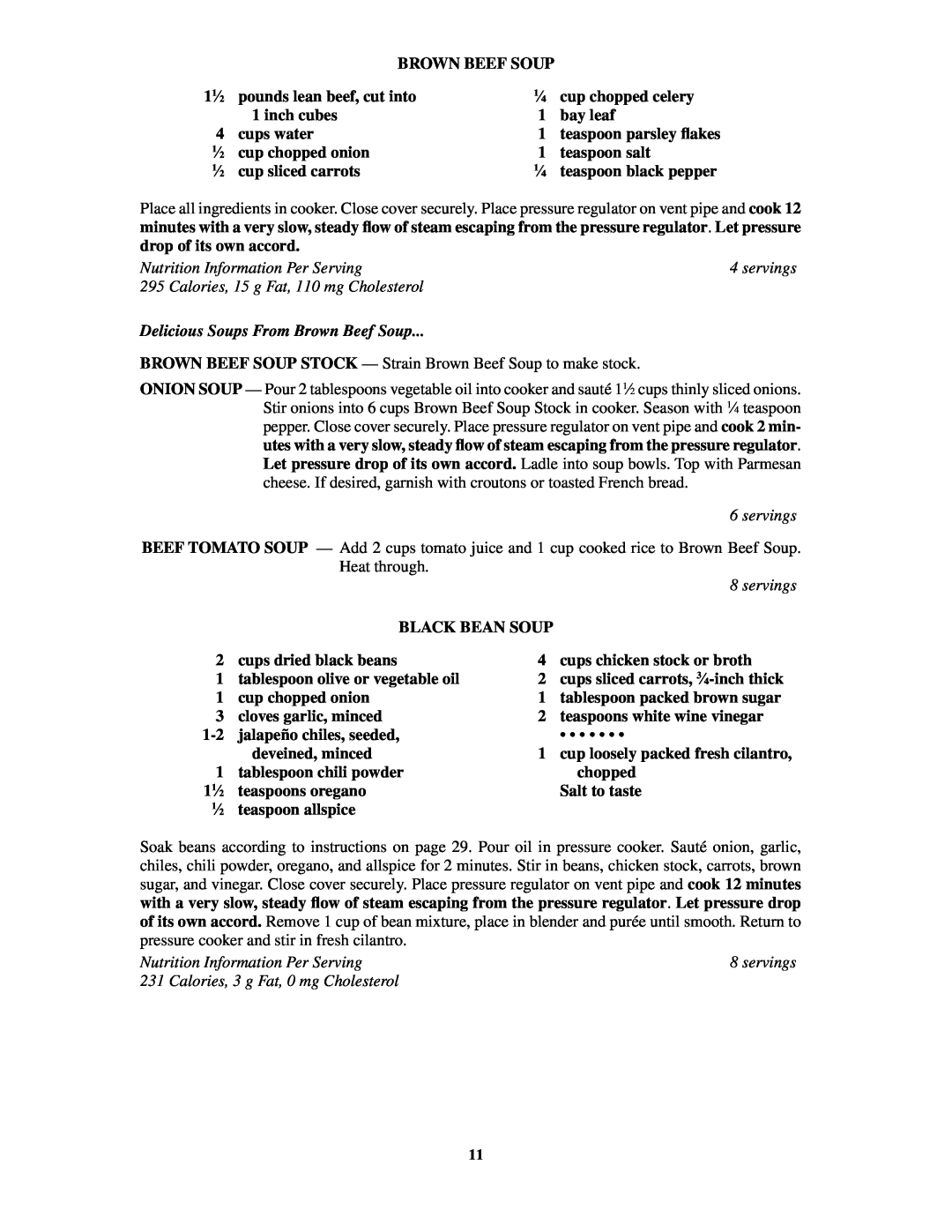 Presto 8-Quart Stainless Steel Pressure Cooker and Canner warranty Nutrition Information Per Serving, servings 