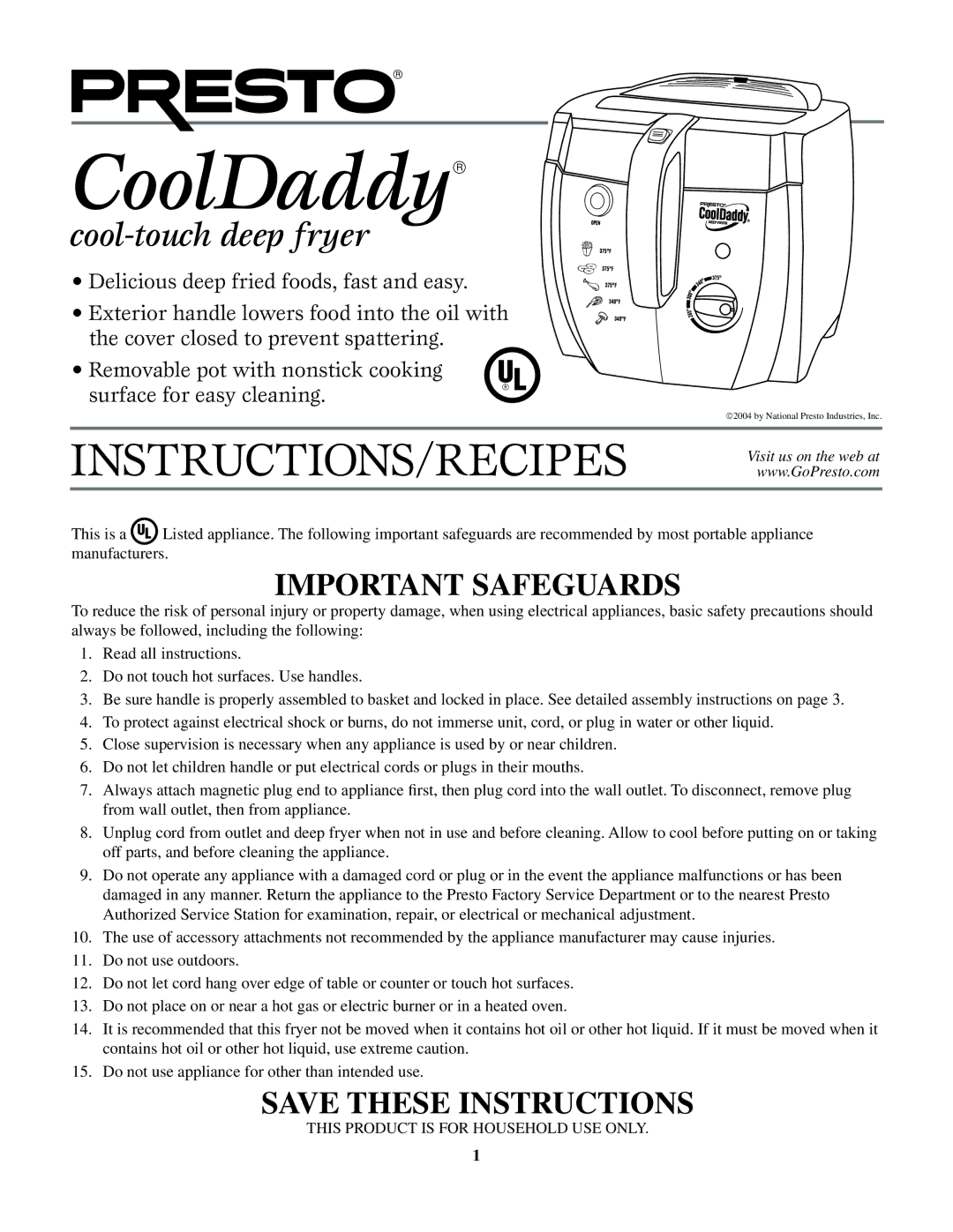 Presto manual CoolDaddy 