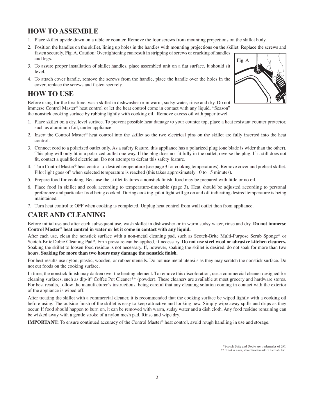 Presto Electric Skille manual HOW to Assemble 