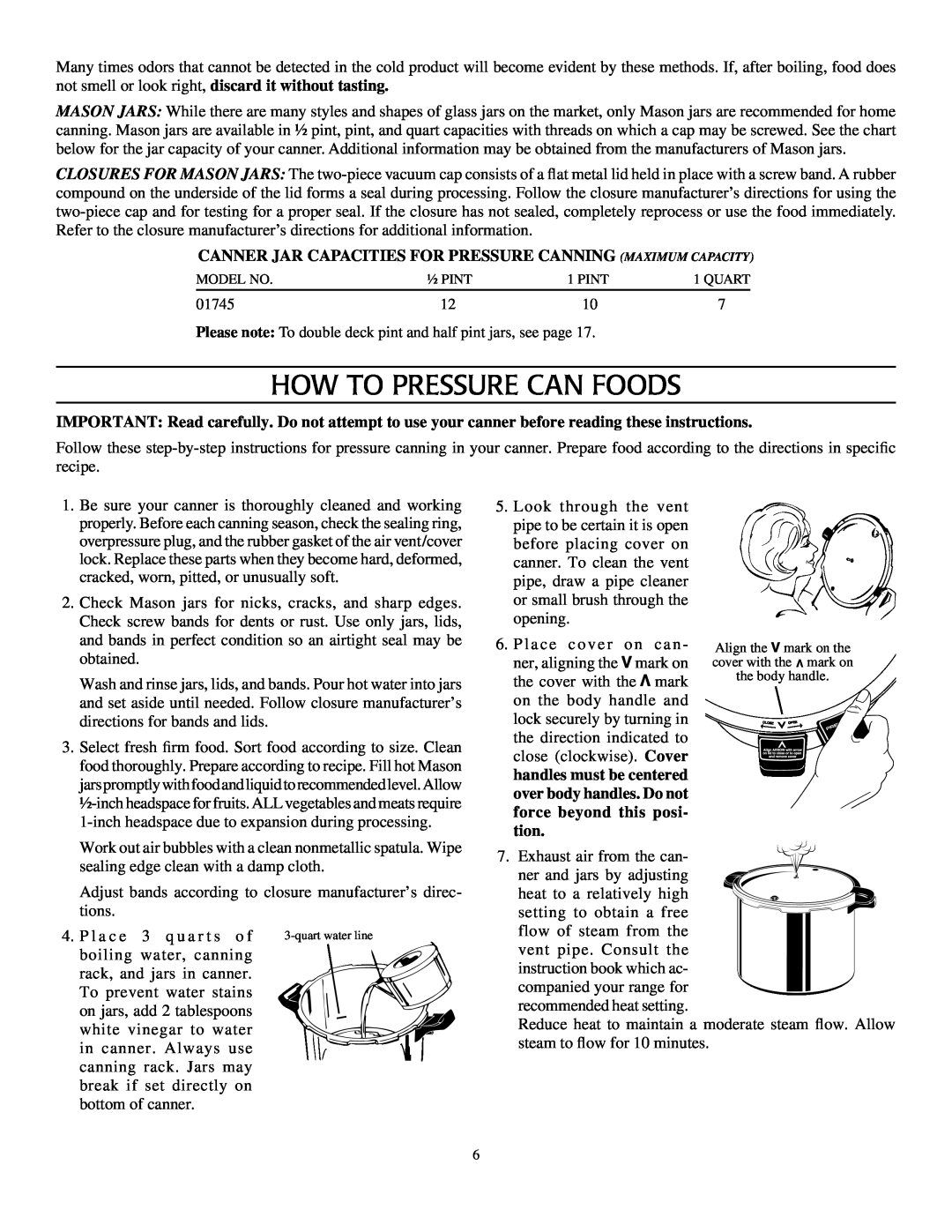 Presto Pressure Canner and Cooker How To Pressure Can Foods, Canner Jar Capacities For Pressure Canning Maximum Capacity 