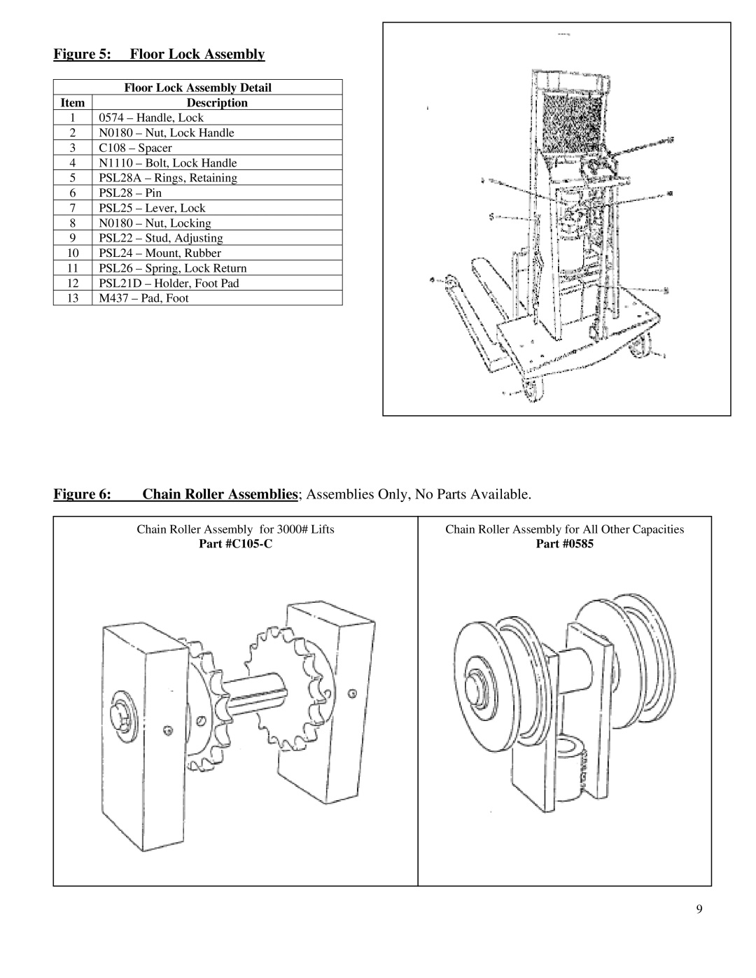 Presto WPS service manual Floor Lock Assembly 