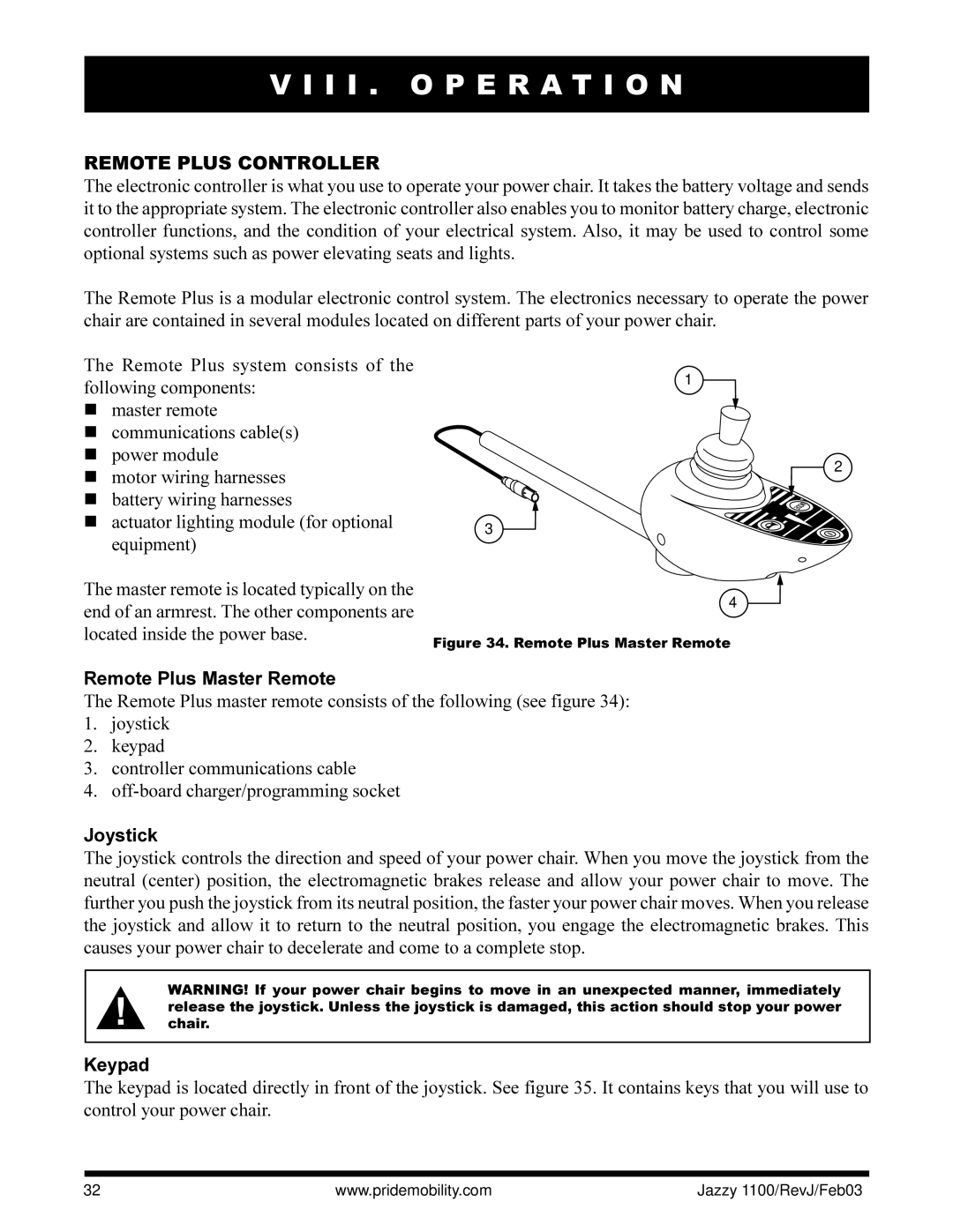 Pride Mobility 1100 owner manual Remote Plus Controller, Remote Plus Master Remote, Keypad 