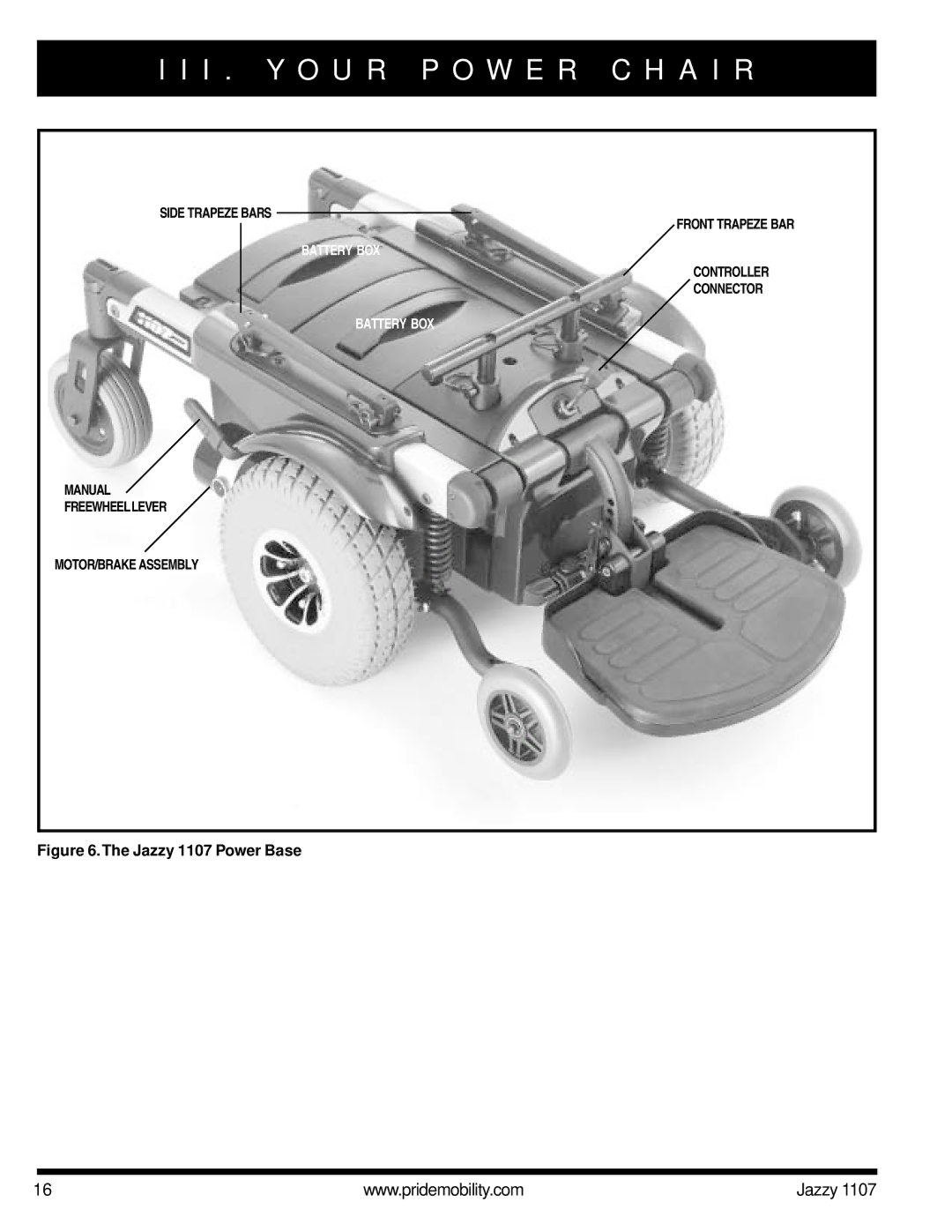 Pride Mobility owner manual Jazzy 1107 Power Base 