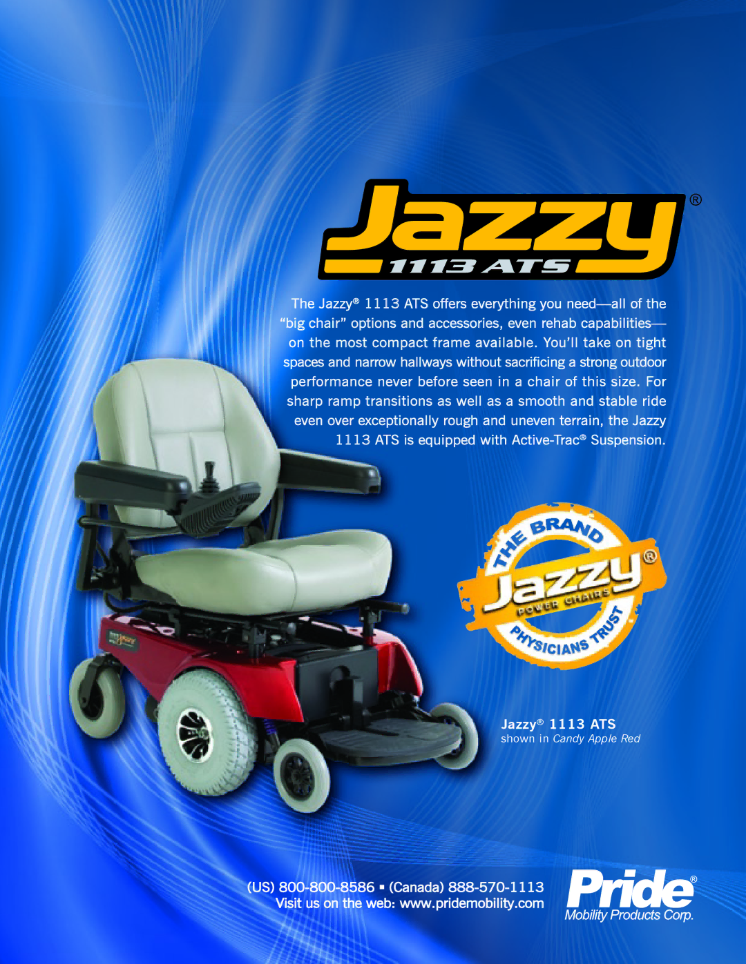 Pride Mobility 1113ATS manual Jazzy 1113 ATS 