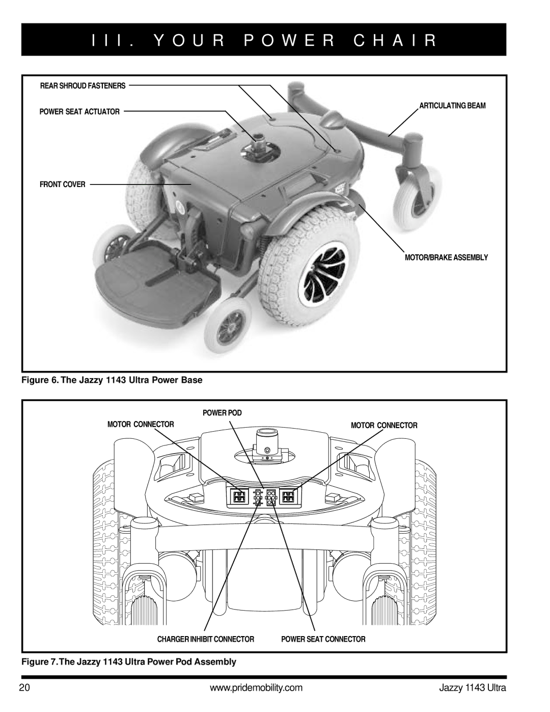 Pride Mobility manual Jazzy 1143 Ultra Power Base 