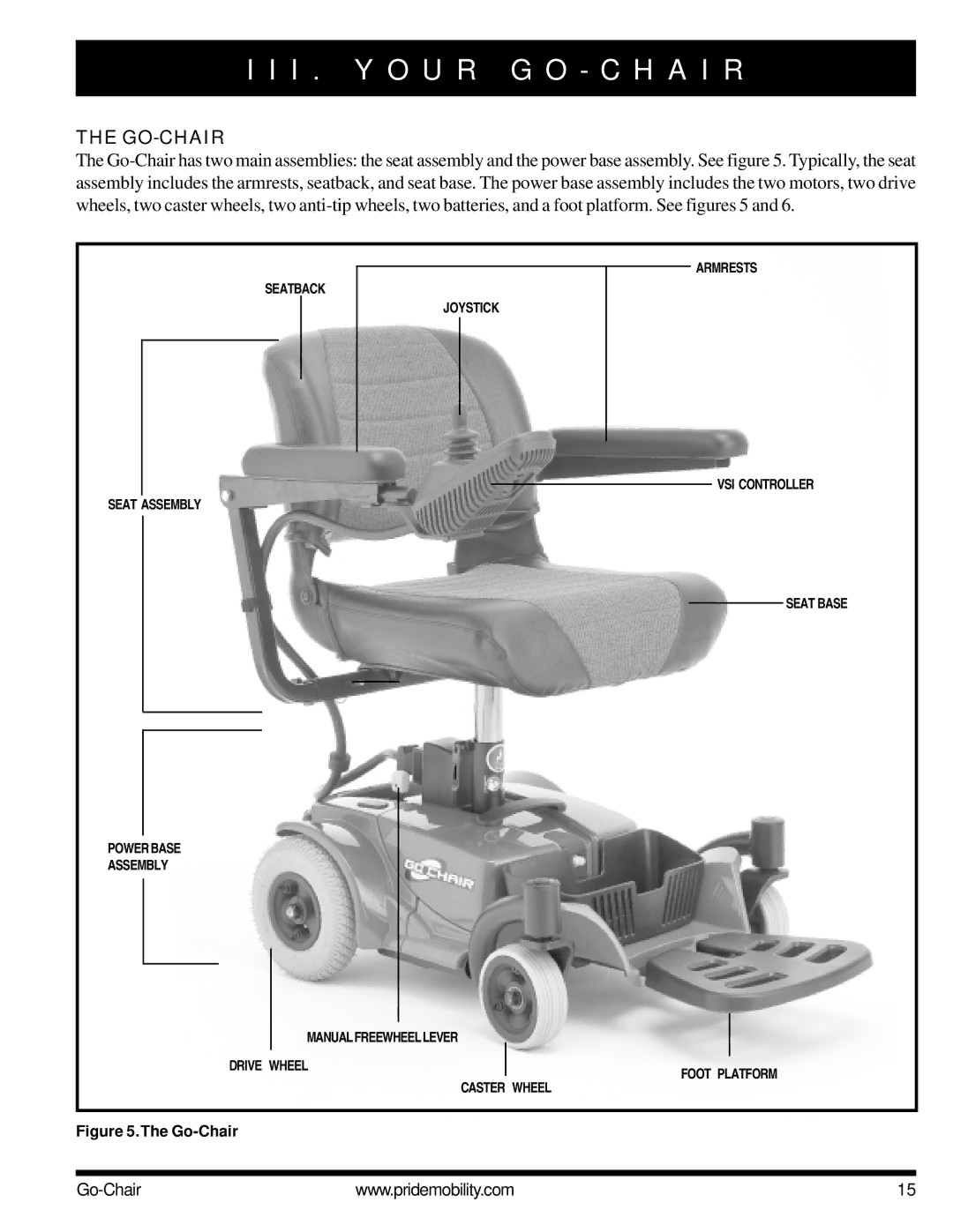 Pride Mobility 1400 owner manual I . Y O U R G O C H a I R, Go-Chair 