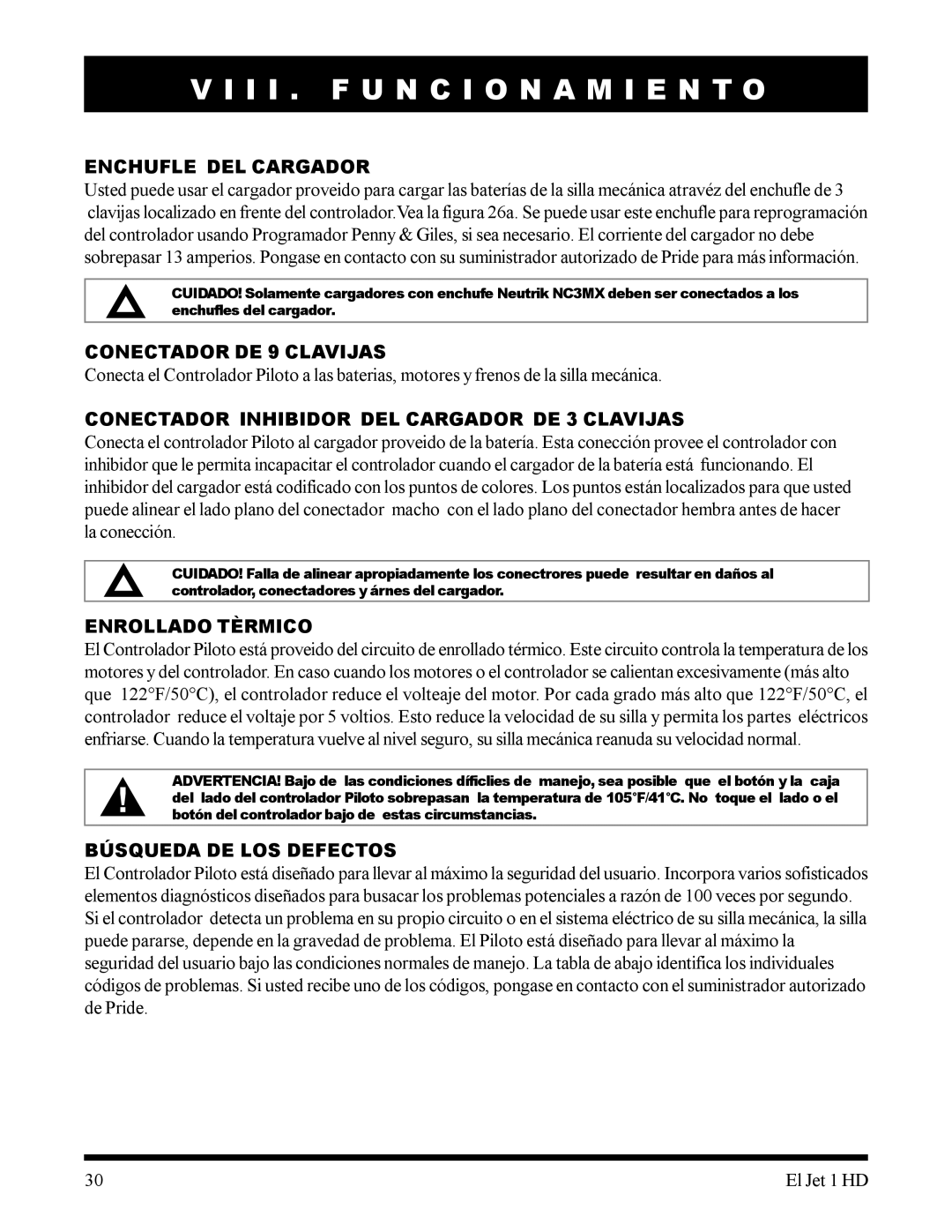 Pride Mobility 1HD manual Enchufle DEL Cargador, Conectador DE 9 Clavijas, Conectador Inhibidor DEL Cargador DE 3 Clavijas 