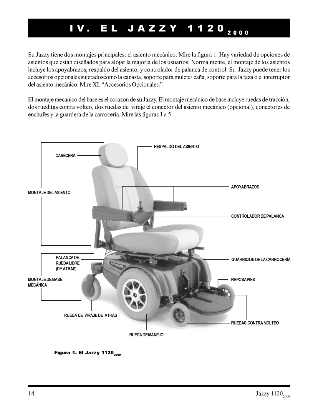 Pride Mobility 2000 manual E L J a Z Z Y 1 1 2 0 2 0 0, Figura 1. El Jazzy 