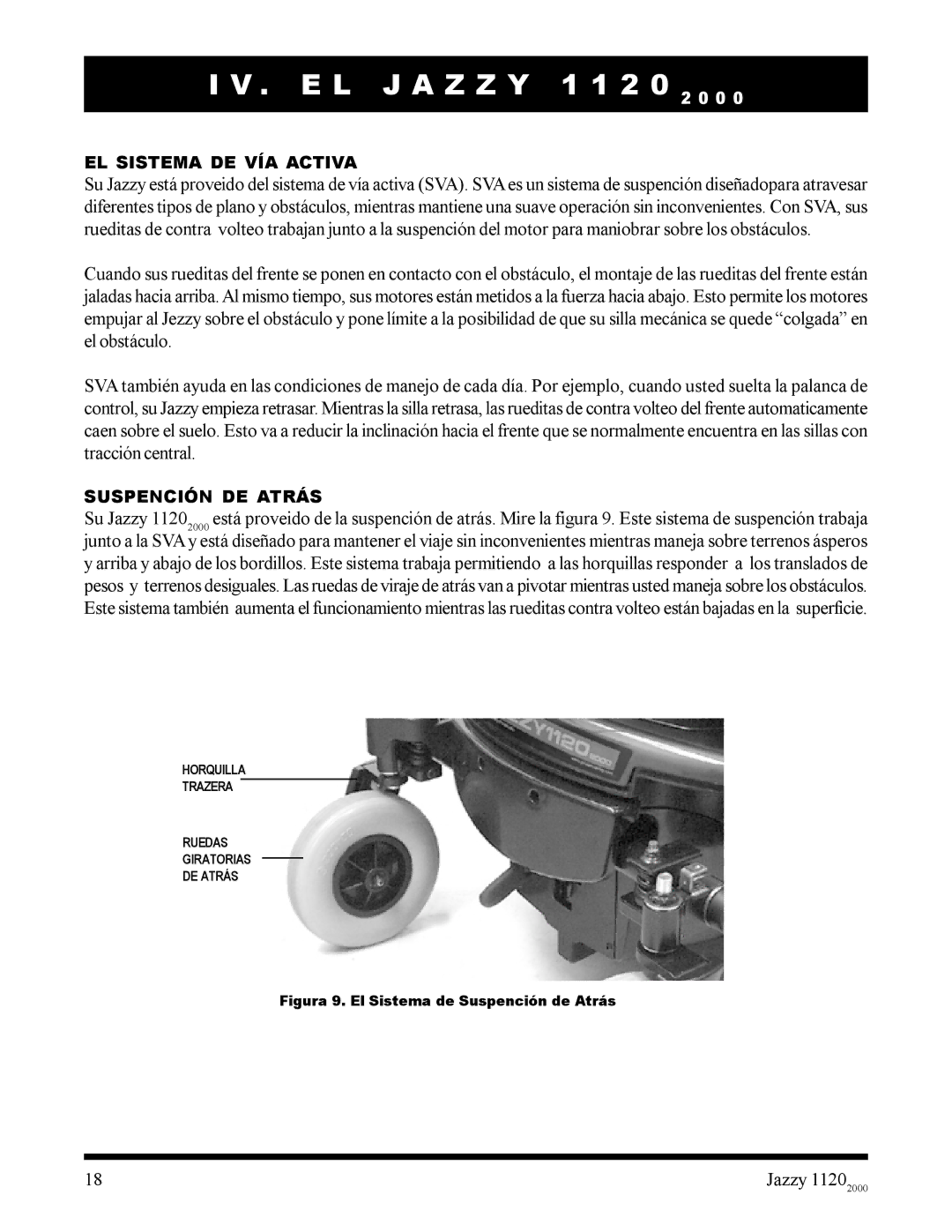 Pride Mobility 2000 manual EL Sistema DE VÍA Activa, Suspención DE Atrás 