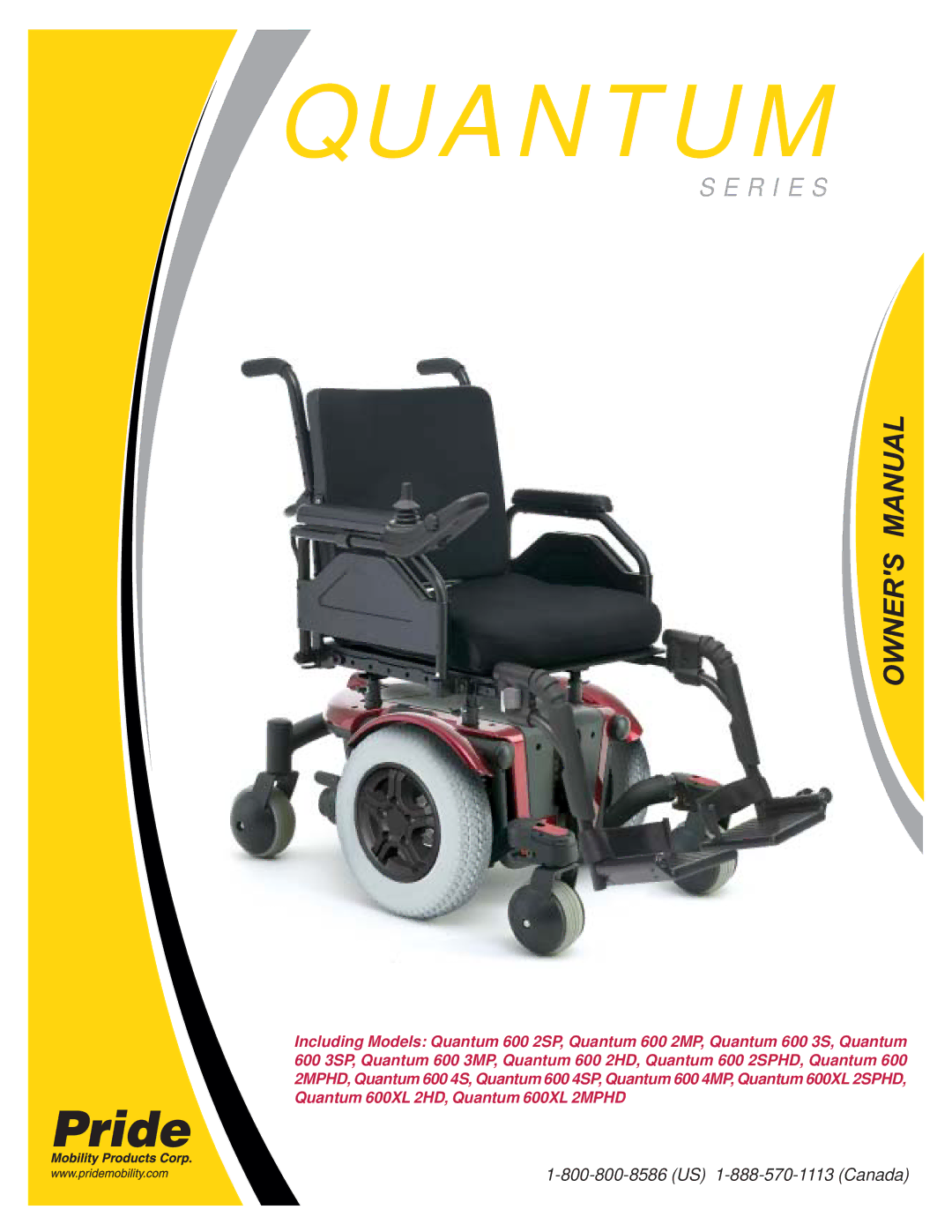 Pride Mobility 600 SP manual Quantum 