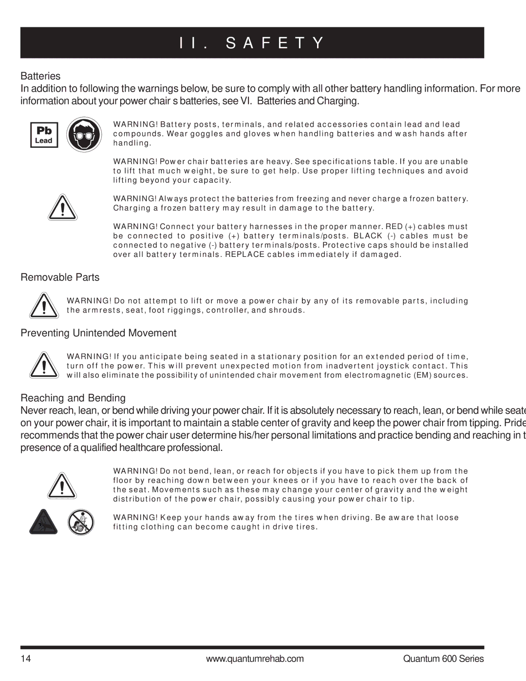 Pride Mobility 600 SP manual Batteries 