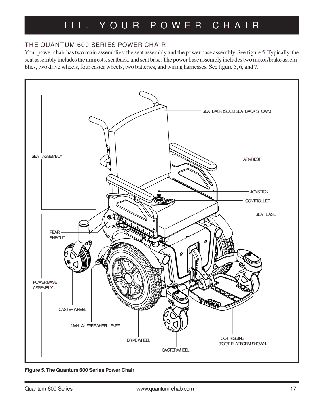 Pride Mobility 600 SP manual I . Y O U R P O W E R C H a I R, Quantum 600 Series Power Chair 