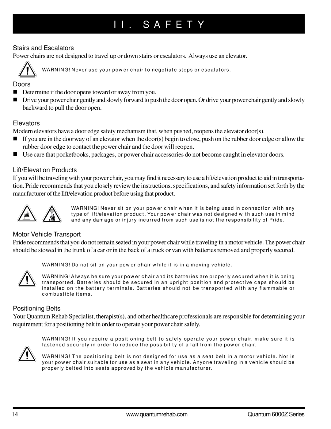 Pride Mobility 6000Z 3SP manual Stairs and Escalators, Doors, Elevators, Lift/Elevation Products, Motor Vehicle Transport 