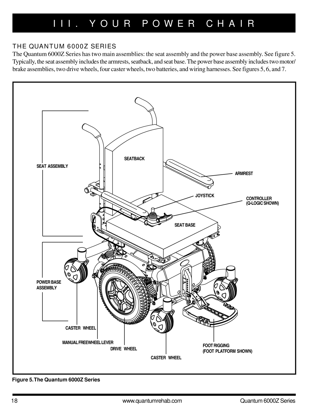 Pride Mobility 6000Z 4MP, 6000Z 3SP, 6000Z 3MP, 6000Z 4SP manual I . Y O U R P O W E R C H a I R, Quantum 6000Z Series 