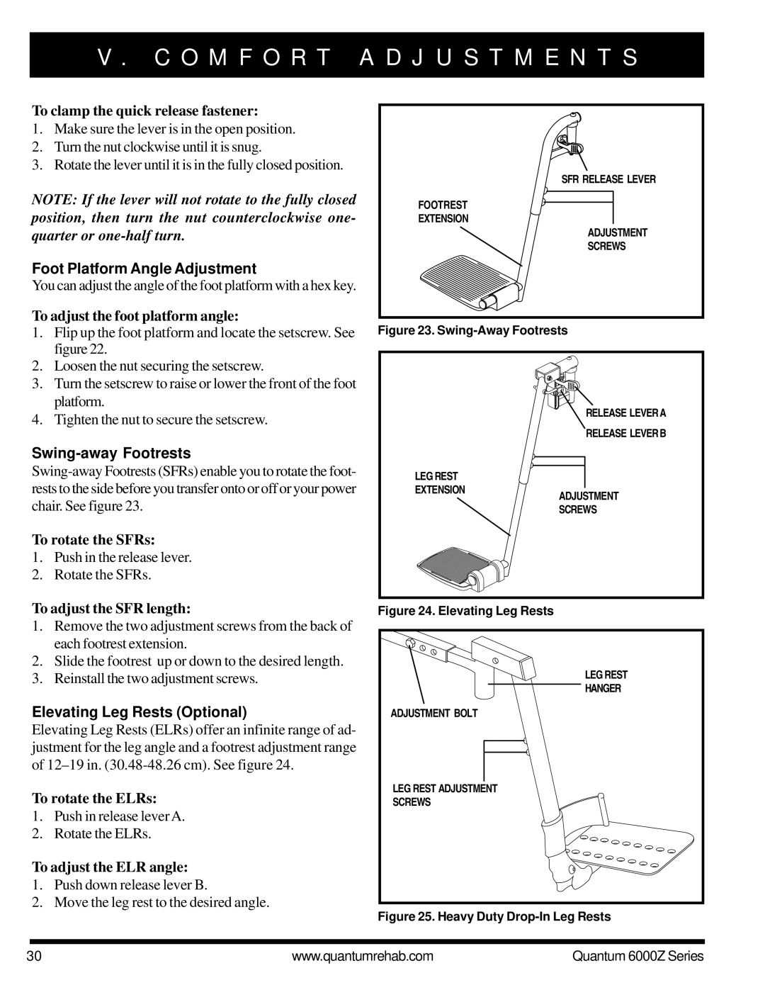 Pride Mobility 6000Z 3S, 6000Z 4MP manual Foot Platform Angle Adjustment, Swing-away Footrests, Elevating Leg Rests Optional 