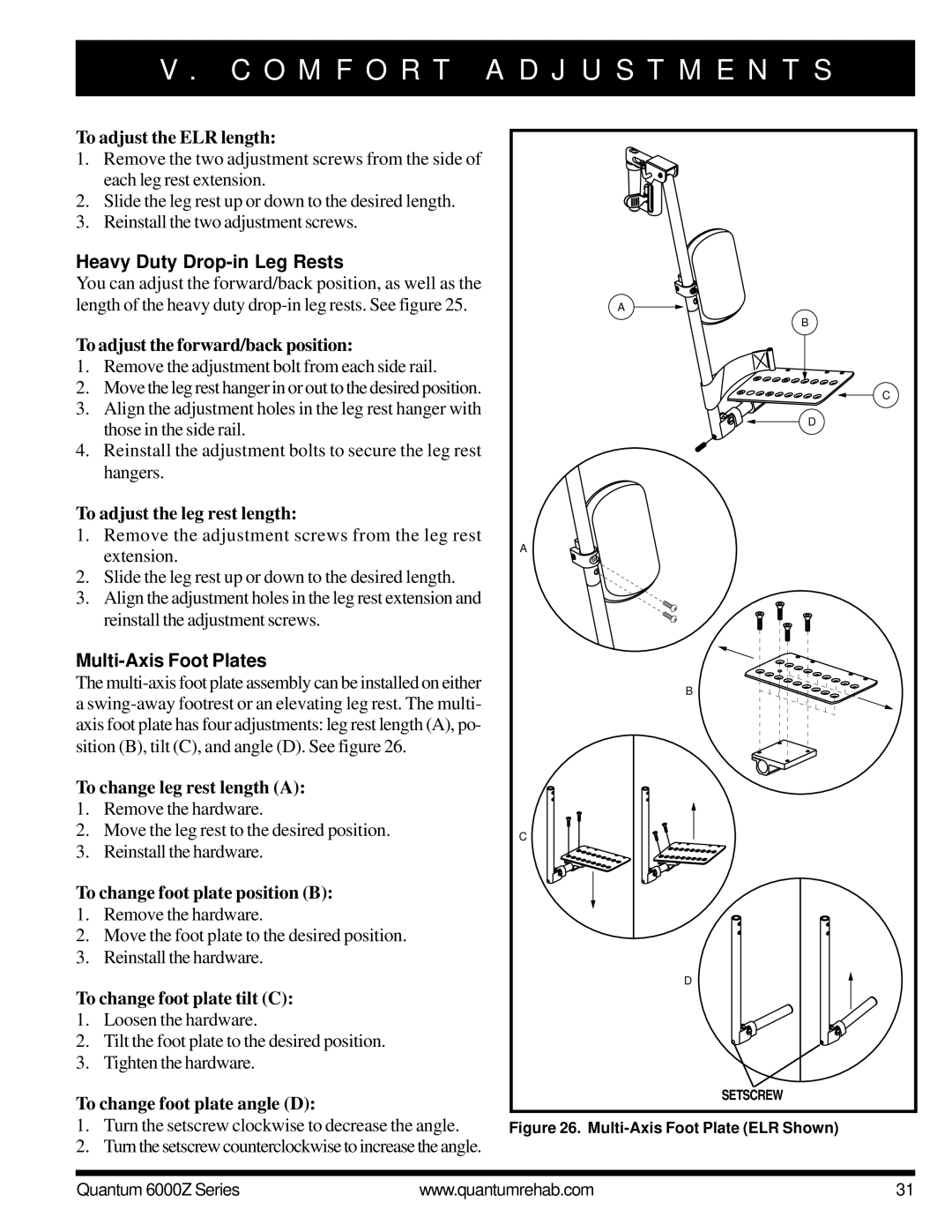 Pride Mobility 6000Z 4MP, 6000Z 3SP, 6000Z 3MP, 6000Z 4SP manual Heavy Duty Drop-in Leg Rests, Multi-Axis Foot Plates 