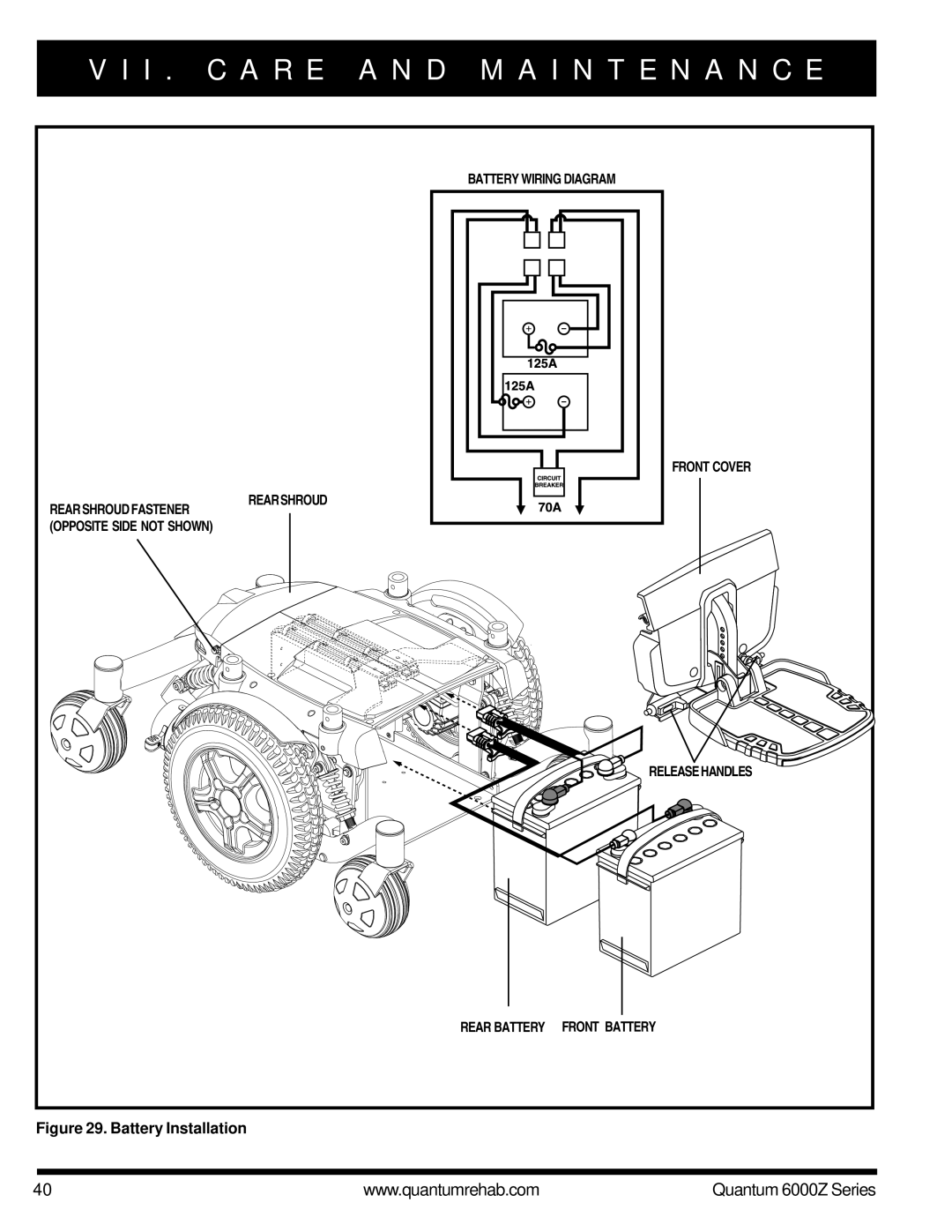 Pride Mobility 6000Z 3MP, 6000Z 4MP, 6000Z 3SP, 6000Z 4SP manual Battery Installation 