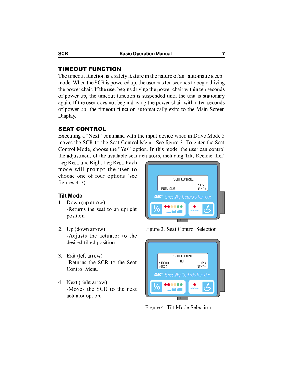 Pride Mobility Dynamic DX manual Timeout Function, Tilt Mode 