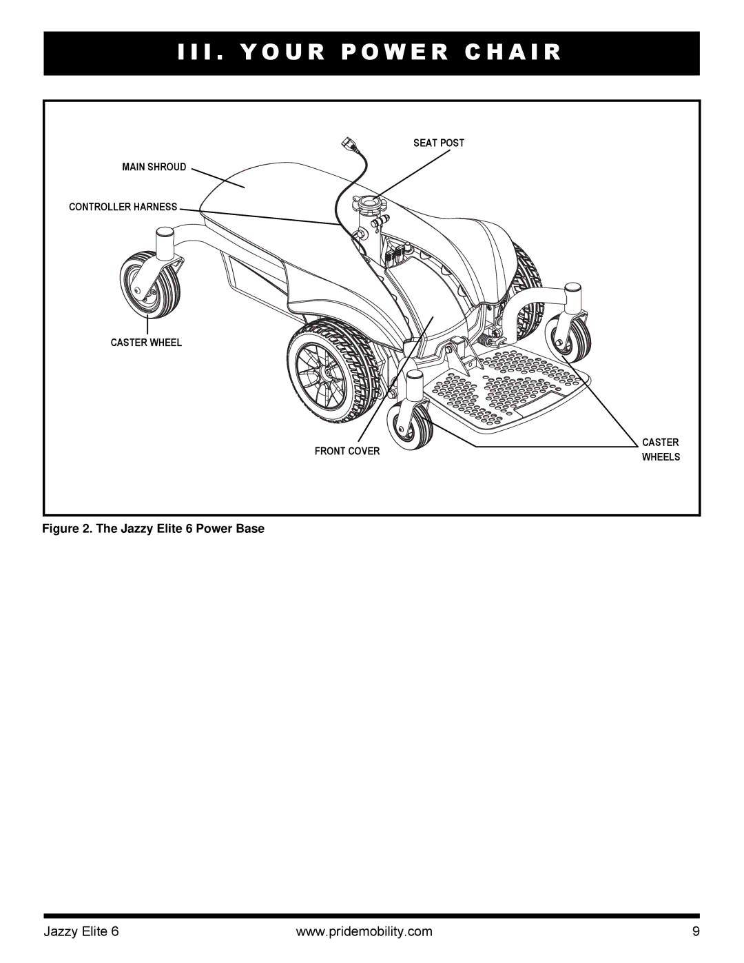 Pride Mobility manual Jazzy Elite 6 Power Base 