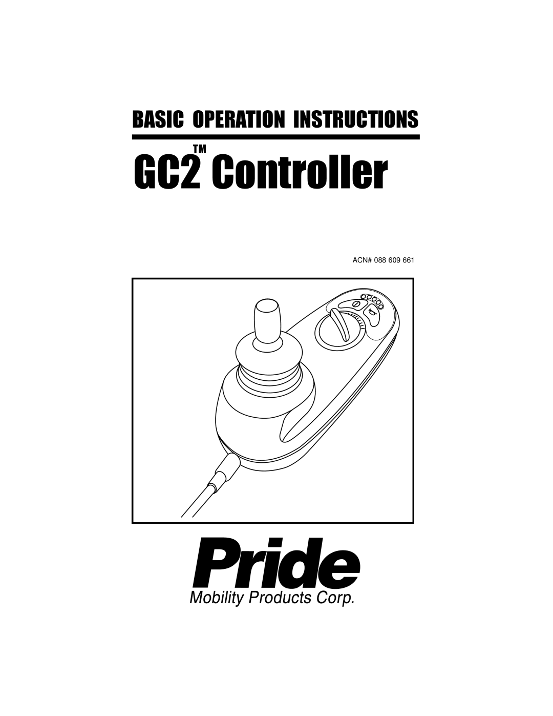 Pride Mobility manual GC2 Controller 