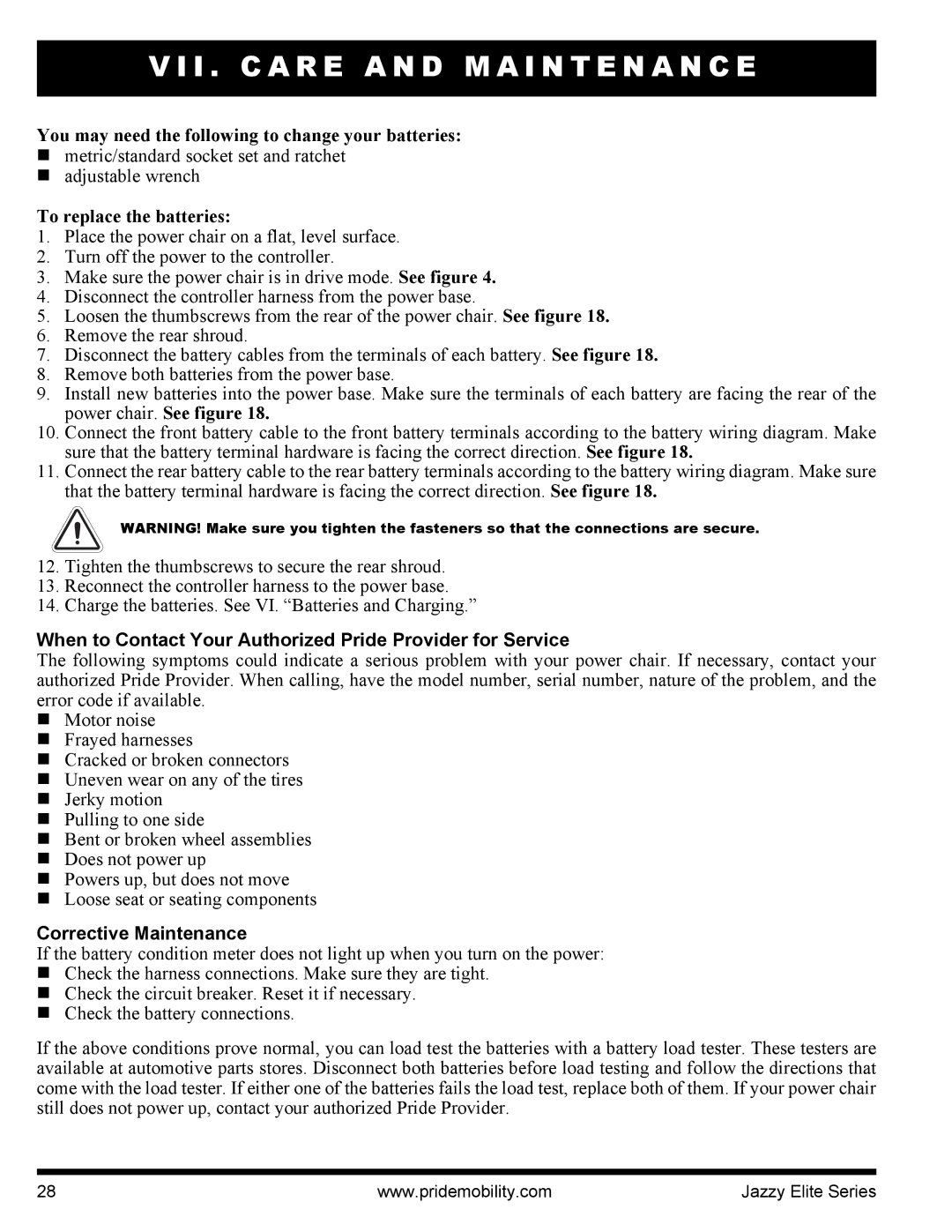 Pride Mobility HD You may need the following to change your batteries, To replace the batteries, Corrective Maintenance 