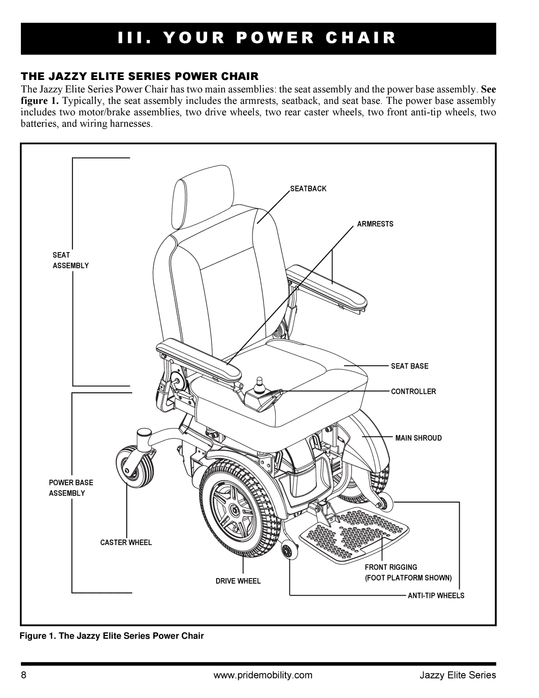 Pride Mobility HD, 14 manual I . Y O U R P O W E R C H a I R, Jazzy Elite Series Power Chair 