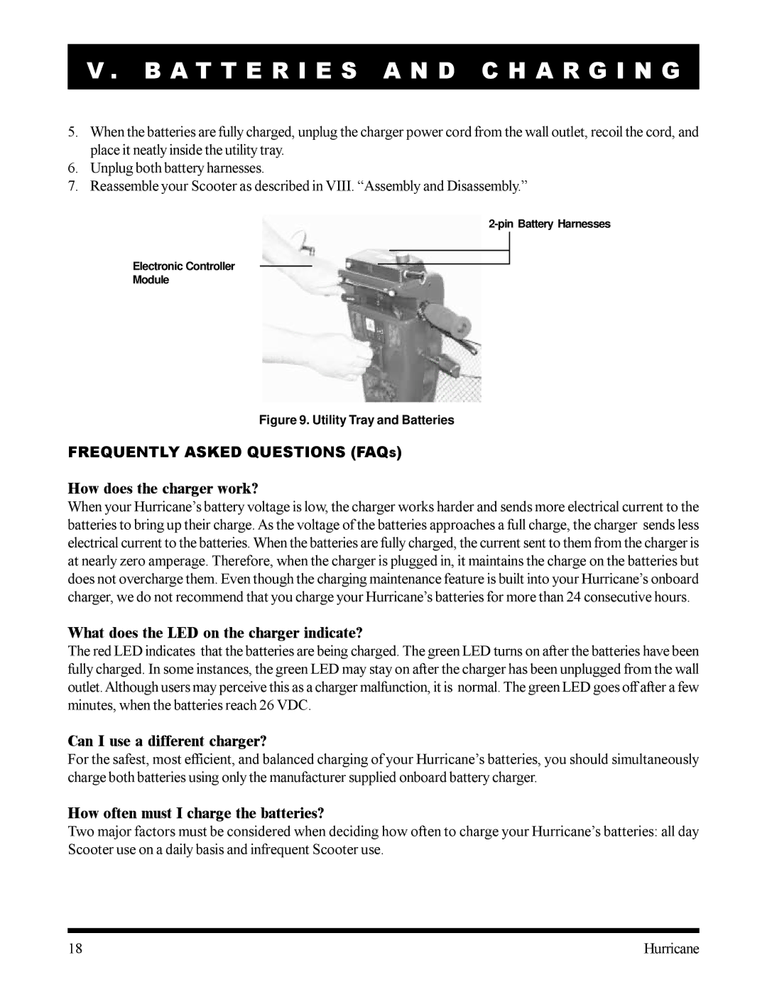 Pride Mobility Hurricane owner manual Frequently Asked Questions Faqs, How does the charger work? 