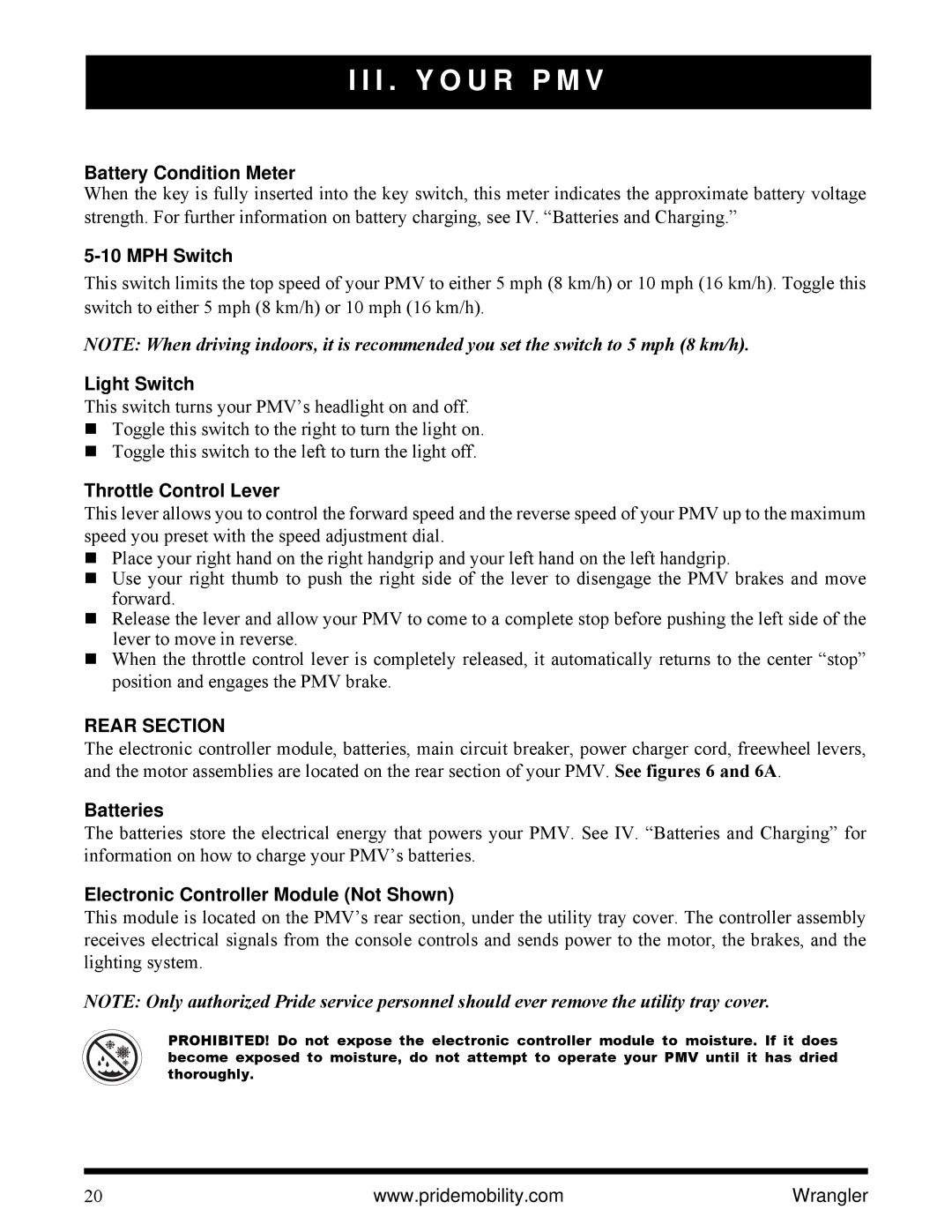 Pride Mobility I NFMANU1138 manual Rear Section 