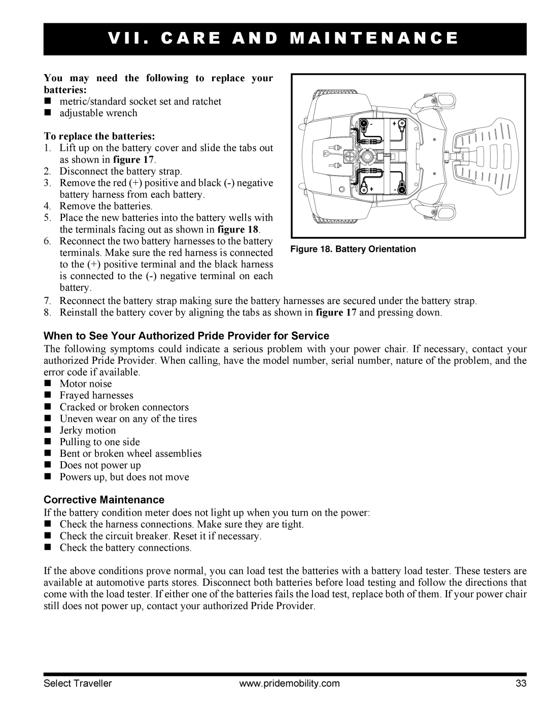 Pride Mobility I NFMANU339 manual You may need the following to replace your batteries, To replace the batteries 