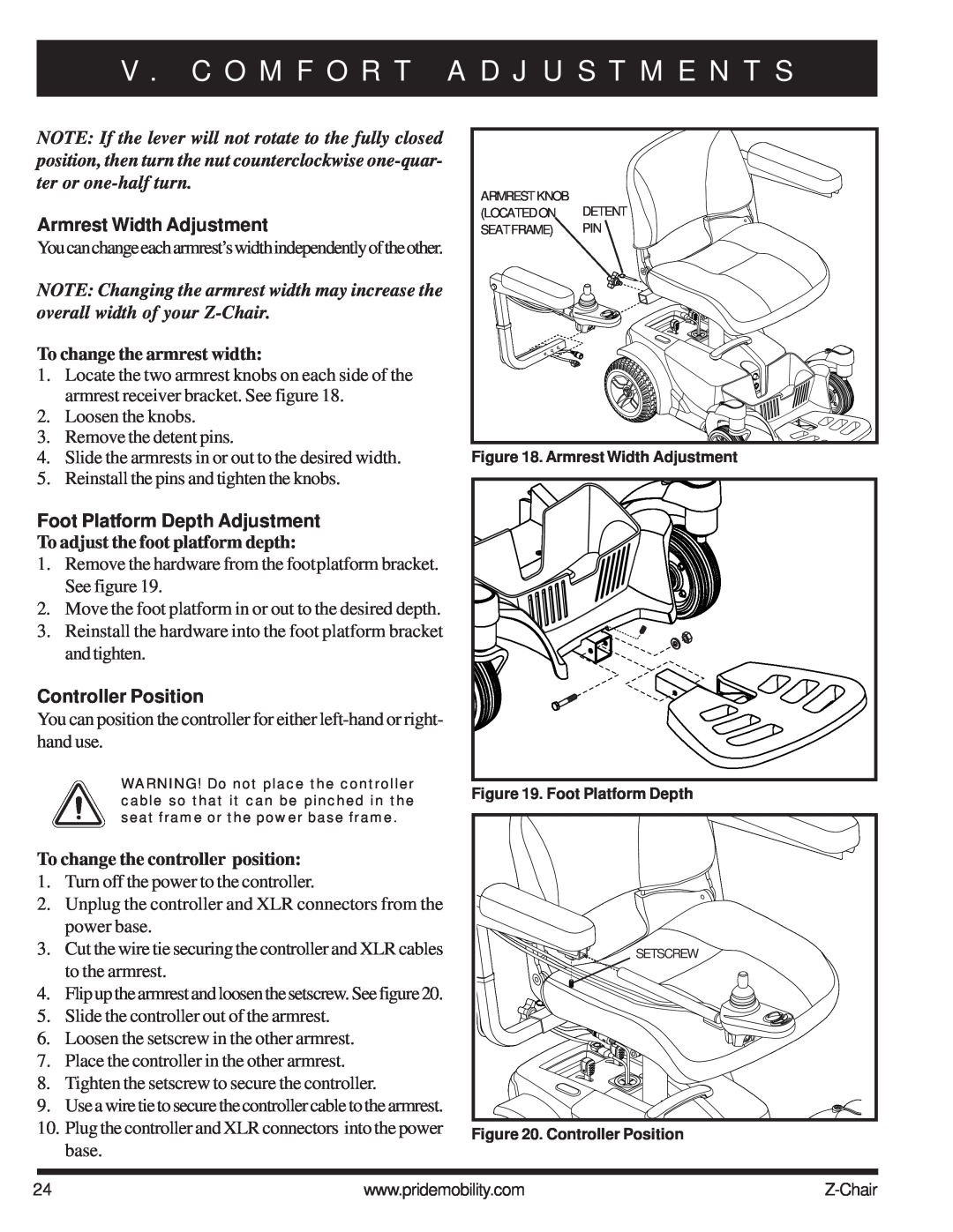 Pride Mobility INFMAN63121 manual NOTE If the lever will not rotate to the fully closed, ter or one-half turn 