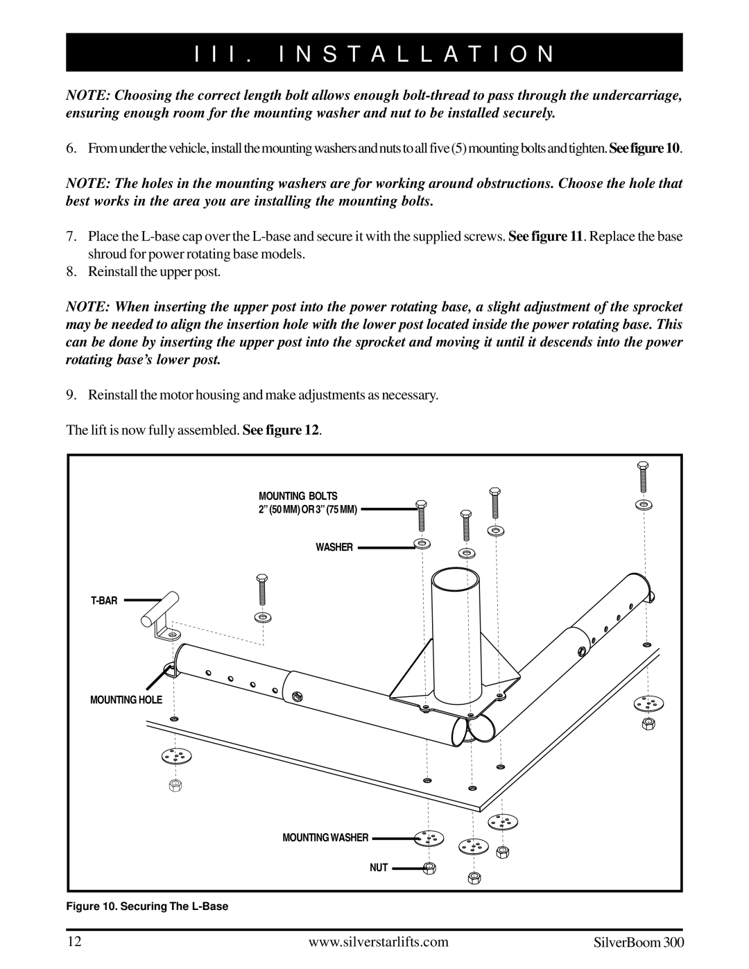 Pride Mobility INFMANU3210 manual Mounting Bolts 