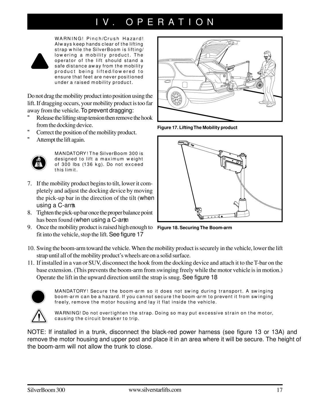 Pride Mobility INFMANU3210 manual Using a C-arm 