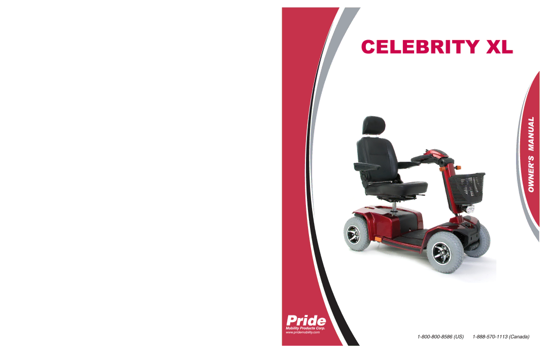 Pride Mobility INFMANU3267 manual Celebrity XL 