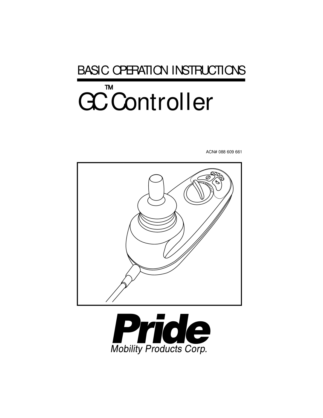 Pride Mobility INFMANU3355 manual GCTMController 